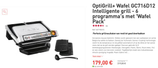 OptiGrill+ Wafel GC716D12 Intelligente grill met 'Wafel Pack voor €179 bij Tefal