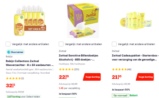 Tot 55% korting op Zwitsal baby items
