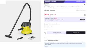 Aspirador Solido Líquido Soplado 12L Karcher KWD2 por 50.7€ (Cuenta Nueva 40.7€)