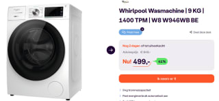Whirlpool W8 W946WB BE wasmachine voor €499 bij Ibood
