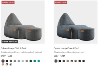 20-40% korting op alles bij Sackit