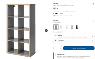 Ikea KALLAX kast grijs/houteffect voor €44,99