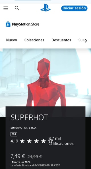 Superhot PlayStation por 7,49€.