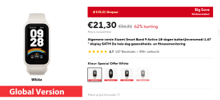 Xiaomi Smart Band 9 Active voor €21,30 bij Aliexpress