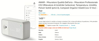 Awair Luchtkwaliteitsmeter, innovatieve CO2-meter (kooldioxidemelder) voor €97,78 bij Amazon