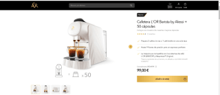 Cafetera L'OR Barista by Alessi + 50 cápsulas 99