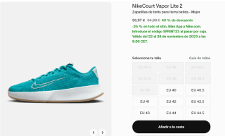 25% EXTRA descuento en tu compra en Nike Black Friday