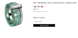 Anillo Breill Breilogy de acero y cristales Swarovski por 14.99€