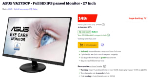 ASUS VA27DCP - Full HD IPS Monitor - 27 Inch voor €149 bij Bol.com