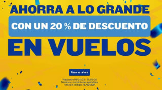 20% descuento en tus vuelos en Ryanair. Grandes ofertas
