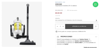 Aspiradora Karcher Ciclónica VC 3 por $3,121 en El Palacio de Hierro