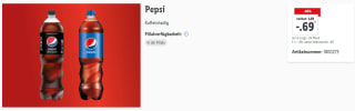 1,5 liter Pepsi cola voor €0,69 bij de Lidl in Duitsland