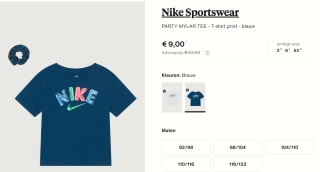 Nike Kids Swoosh Party Mylar Tee - Blauw voor €9 bij Zalando-Lounge