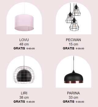 Gratis hanglamp bij besteding vanaf €275 bij Beliani