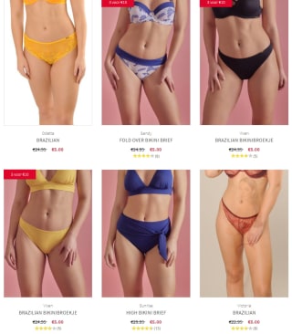 3 slips of bh's voor €10 bij Sapph