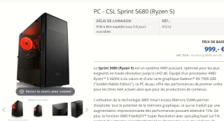 PC - CSL Sprint 5680 (Ryzen 5) voor €999 bij Csl-computer