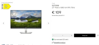 Dell S Series S2721HN 27" Full HD IPS monitor voor €109 bij Dell