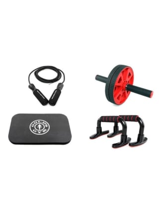 Set Gold's Gym con cuerda + rueda abdominal + barra por $13.490