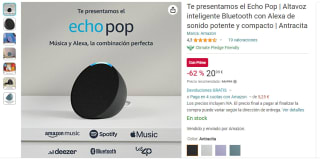 Nuevo Echo Pop Altavoz inteligente Bluetooth con Alexa de sonido potente y compacto por 20,99€