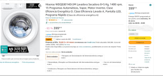Lavadora Secadora 8+5 Kg marca Hisense WDQE8014EVJM por 339,99€