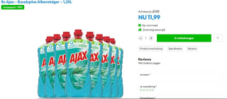 Ajax Allesreiniger Eucalyptus 1,25 liter- 8 stuks voor €11,99 bij Timco Voordeelmarkt