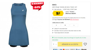 Vestido de Tenis para Mujer ASICS por 9.5€
