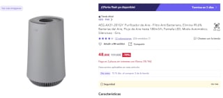 AEG AX31-201GY: Purificador de Aire por 48€