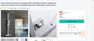 Aica Columna de Ducha termostática 38℃ por 78.99€