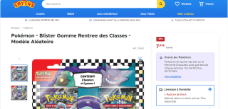 Pokémon - Blister Gomme Rentree des Classes à 7,99€