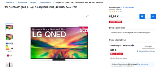 TV LED 55" Hisense 55A6K, 4K UHD, Smart TV por 75,99€