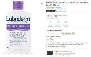 Crema Lubriderm a $103 en Amazon
