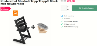 Stokke Tripp Trapp met newborn set voor €229 bij Van Asten Babysuperstore