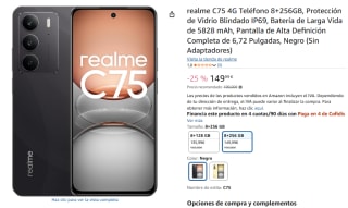 Realme C75 4G de 8GB/256GB por 149,99€