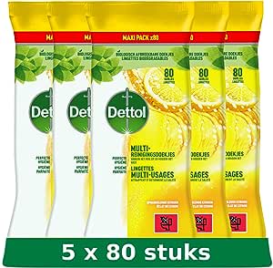 Dettol Multi Reinigingsdoekjes Citroen 5 x 80 stuks voor €8 bij Amazon.nl
