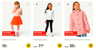 30% korting op Baby- en Kindermode bij de Hema
