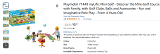 PLAYMOBIL myLife 71449 Mini Golf voor €6,48 bij Amazon FR
