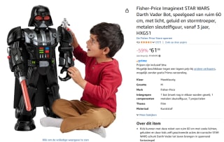 Fisher-Price Imaginext STAR WARS Darth Vader Bot 60 cm voor €61 bij Amazon