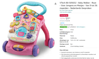 VTech 2 in 1 Baby Walker - Loopwagen Baby voor €21,99 met Amazon Prime