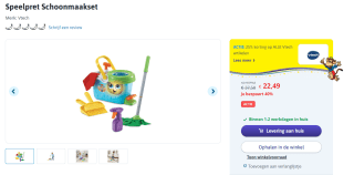 VTech Speelpret Schoonmaakset met 5 accessoires voor €22,49 bij Toychamp