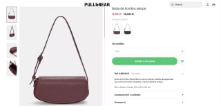 Bolso de hombro solapa color granate por 9,99€.