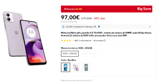 Motorola Moto g14, 256gb por 97€