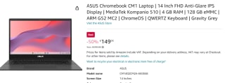 ASUS Chromebook CM1 Laptop | 14 Inch FHD Anti-Glare IPS Display voor €149 bij Amazon
