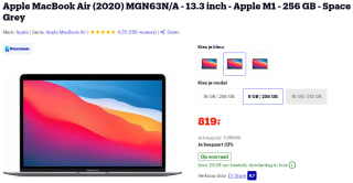 Apple MacBook Air (November, 2020) MGN63N/A - 13.3 inch voor €819 bij Bol.com