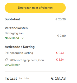 Zooplus kortingscode voor 20% (extra) kassakorting op Gourmet, Felix en Purina One