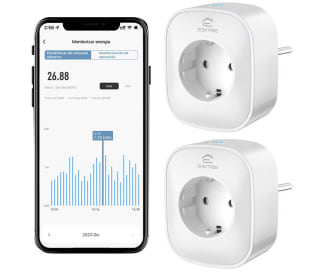 2 x Enchufe Inteligente Wi-Fi con Medidor de Consumo, Temporizador y Control Remoto 16A 3680 por 13,96€W