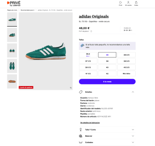 Zapatillas Adidas SL 72 OG Hombre zpor solo 48€