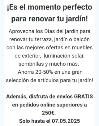 -20%- 50% Días de Jardín en Jysk.