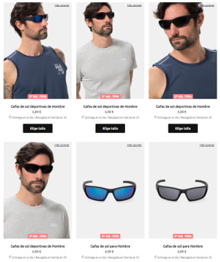 2 gafas de sol por 9,09€