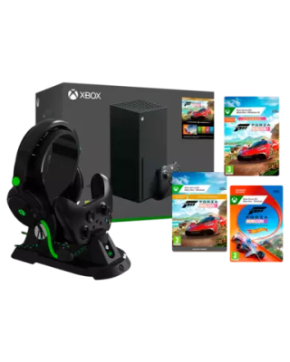 Xbox Series X + Pack Forza Horizon 5 + Estación de Carga Mando + Auricular Ultimate por 524,99€