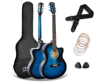 3rd Avenue Pack de guitarra electroacústica con cortadura de tamaño estándar 4/4 con 2 púas correa funda afinador integrado y ecualizador por 67,34€